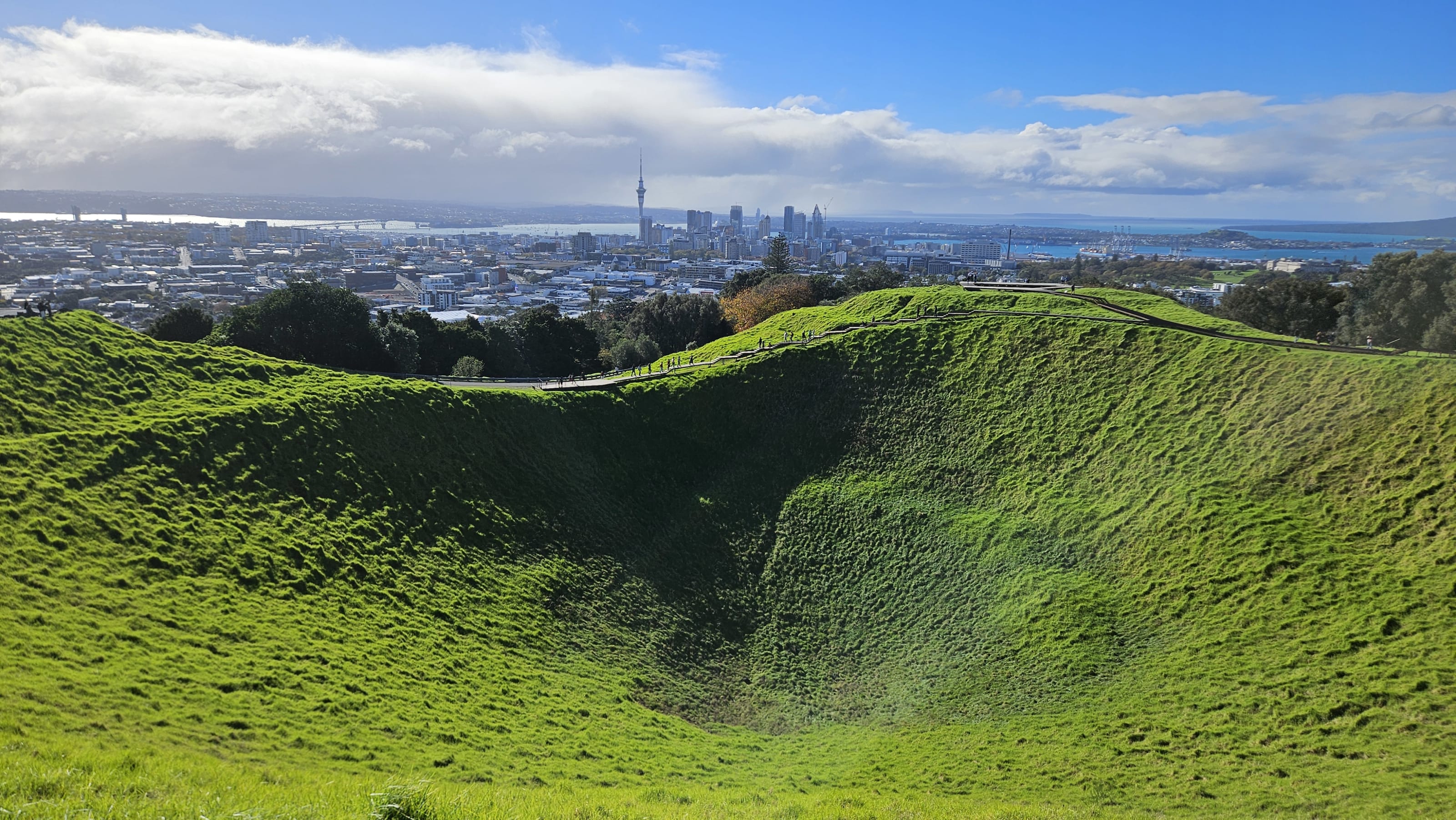 View from near Mt Eden looking toward Auckland cityscape